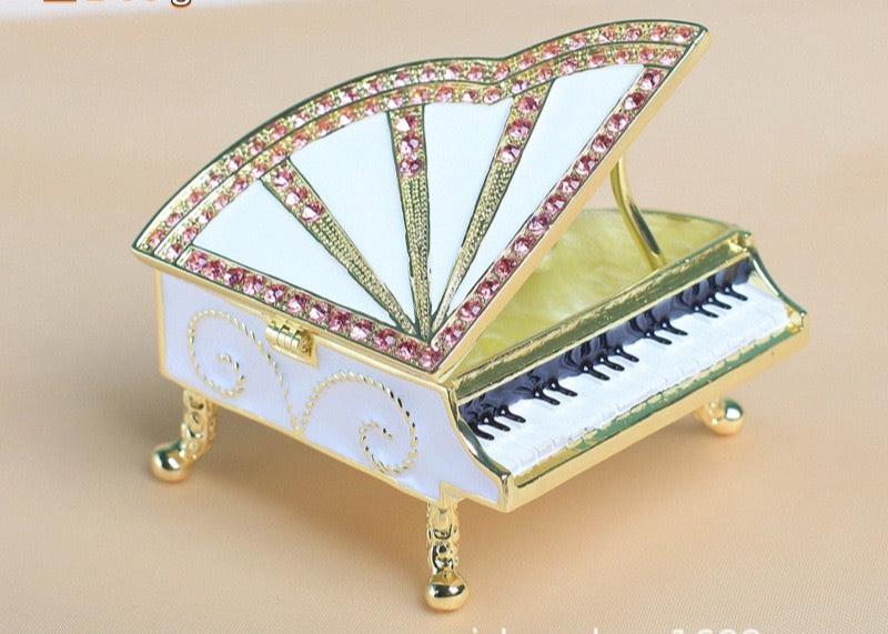 Hand Enameled Jewelry Box- Piano(6.5*6*3.5 cm/2.6*2.4*1.4 inch)