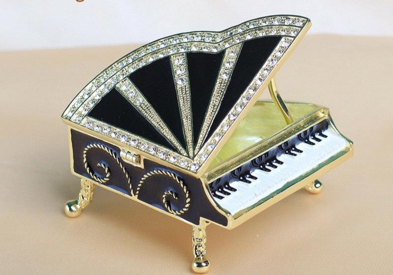 Hand Enameled Jewelry Box- Piano(6.5*6*3.5 cm/2.6*2.4*1.4 inch)