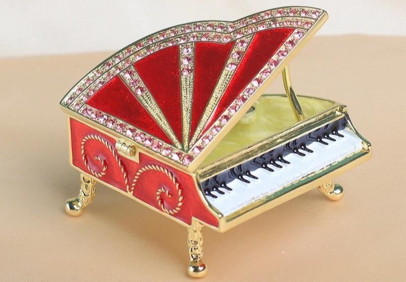 Hand Enameled Jewelry Box- Piano(6.5*6*3.5 cm/2.6*2.4*1.4 inch)