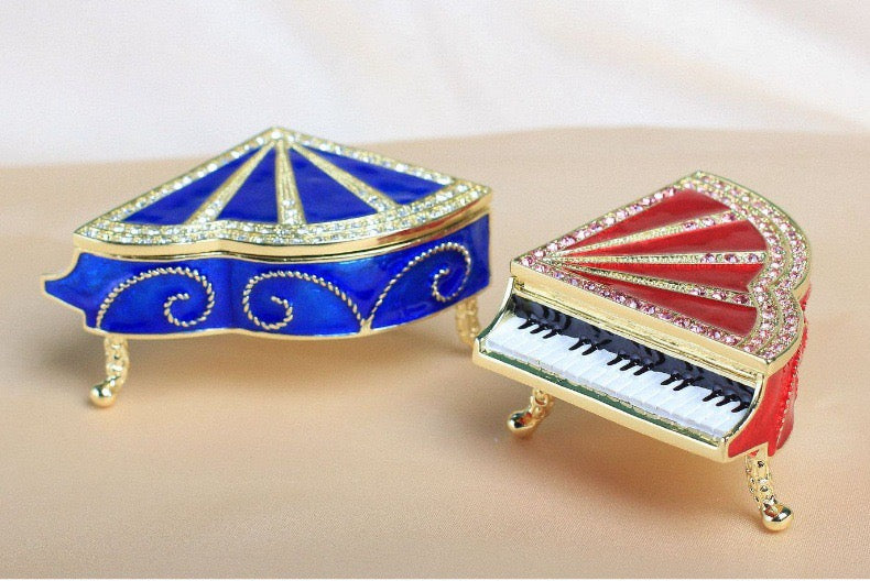 Hand Enameled Jewelry Box- Piano(6.5*6*3.5 cm/2.6*2.4*1.4 inch)