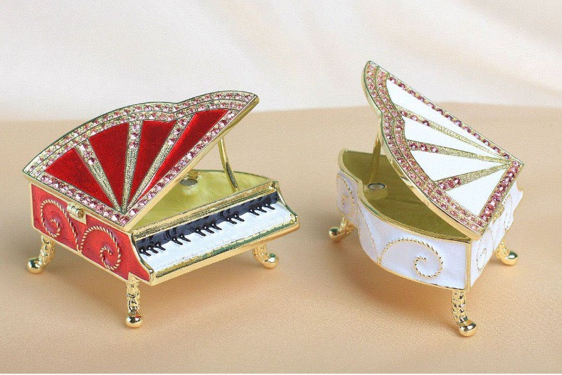 Hand Enameled Jewelry Box- Piano(6.5*6*3.5 cm/2.6*2.4*1.4 inch)