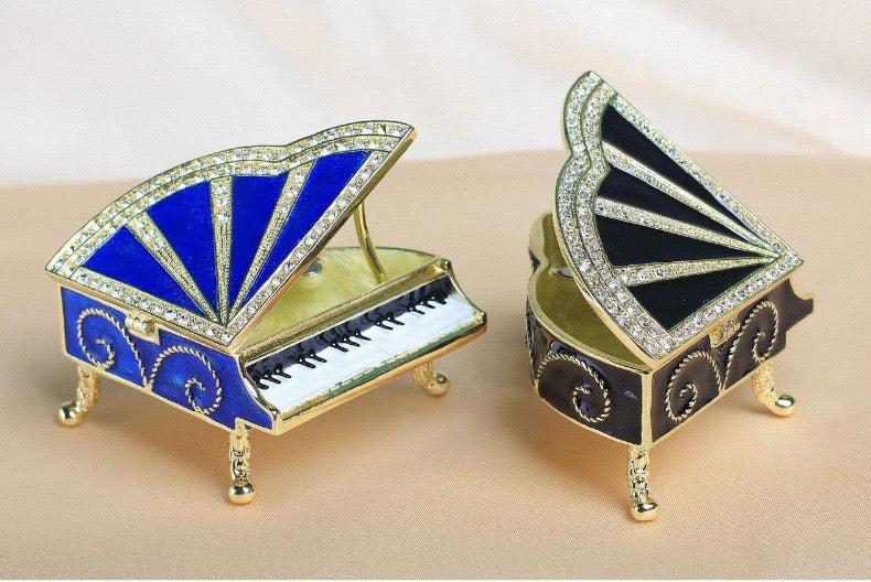 Hand Enameled Jewelry Box- Piano(6.5*6*3.5 cm/2.6*2.4*1.4 inch)