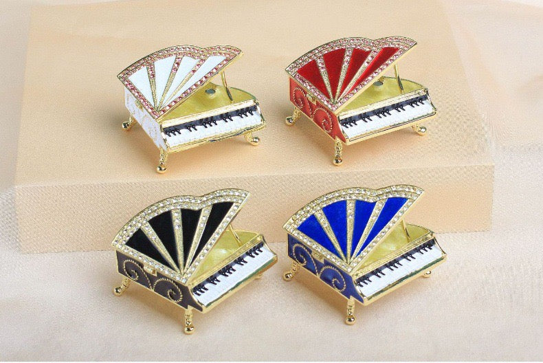 Hand Enameled Jewelry Box- Piano(6.5*6*3.5 cm/2.6*2.4*1.4 inch)