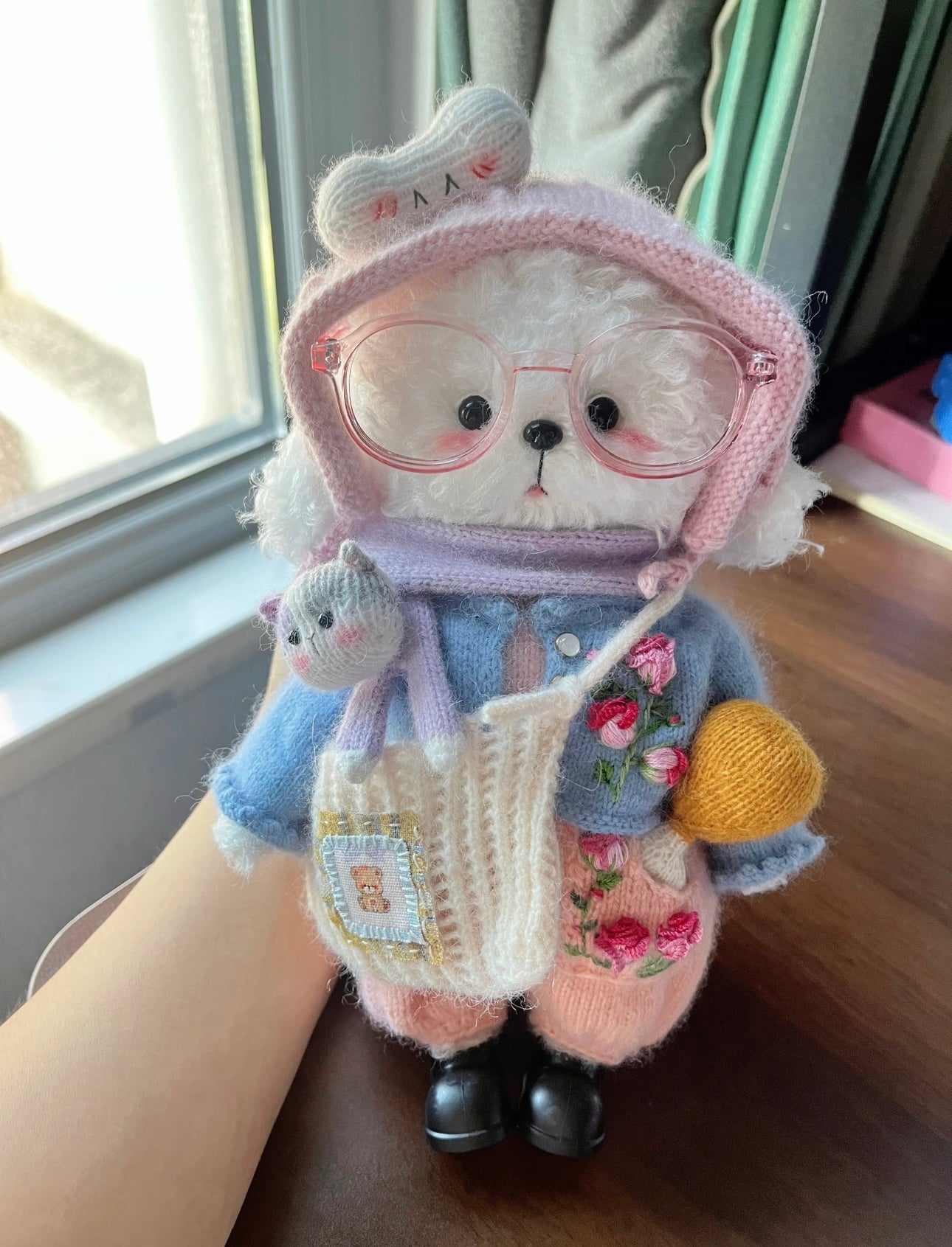Knitted Dog+Cloth+Hat+Bag(20~23 cm/8~9 inch)