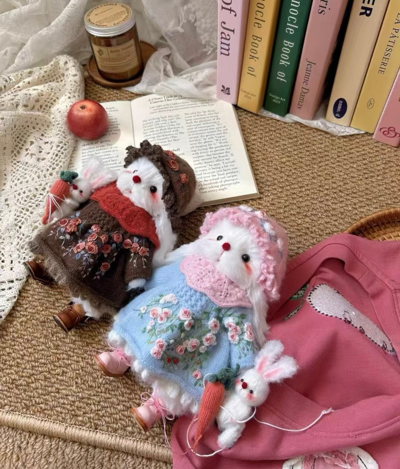 Knitted Bunny+Cloth+Hat+Bunny Toy+Carrot