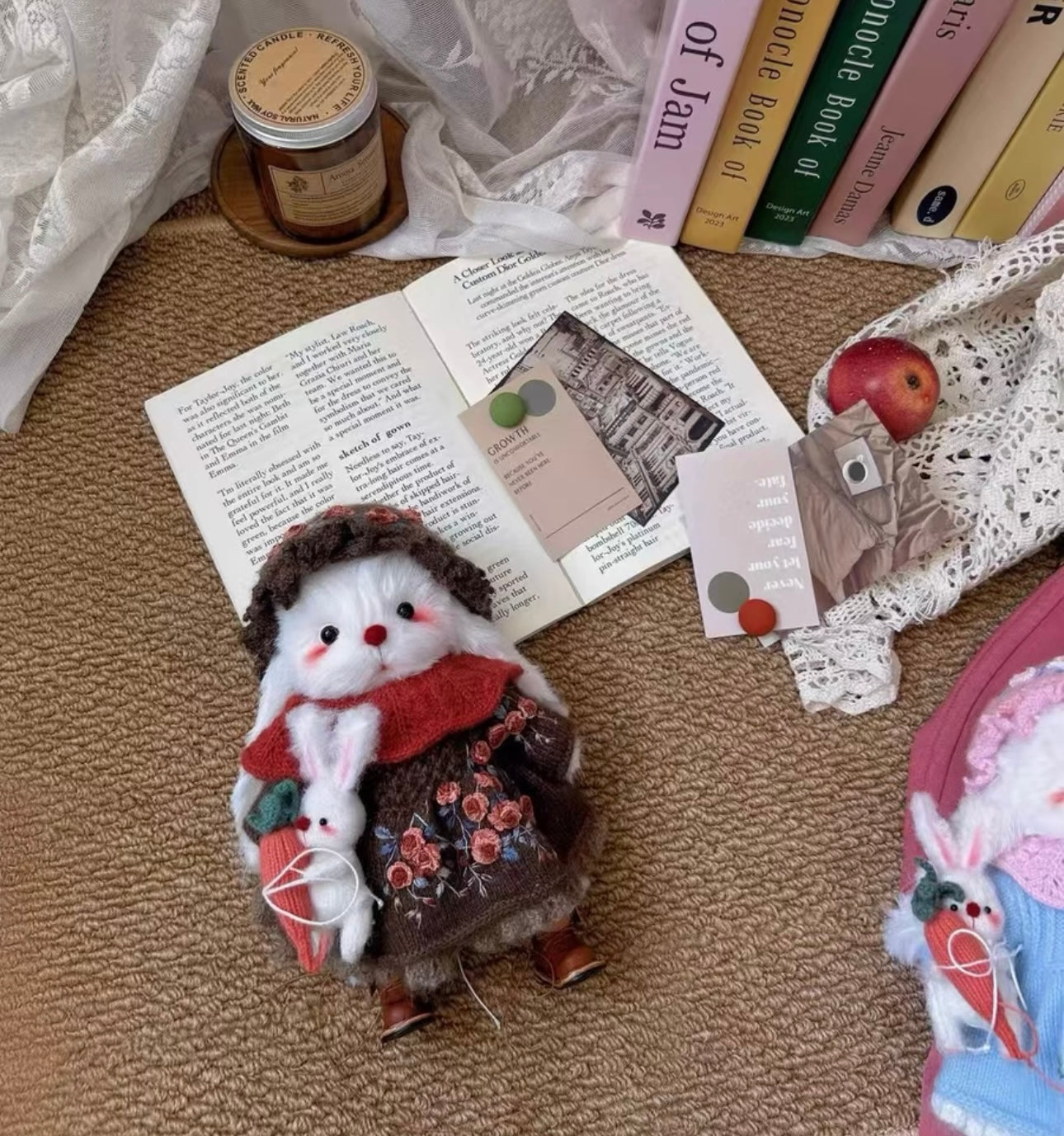 Knitted Bunny+Cloth+Hat+Bunny Toy+Carrot