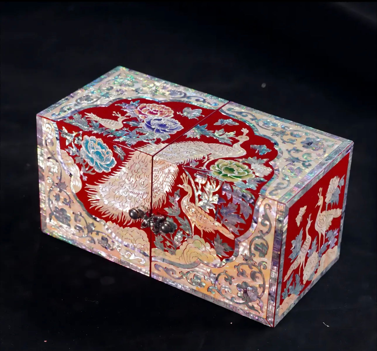 Mother of Pearl Wooden Jewelry Box- Peacock(19*9.5*9.5 cm/7.5*3.7*3.7 inch)