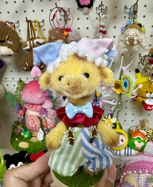 Pipe Cleaner/Twist Stick- Giraffe with Fabric Outfit/Clown(11 cm/4.1 inch)