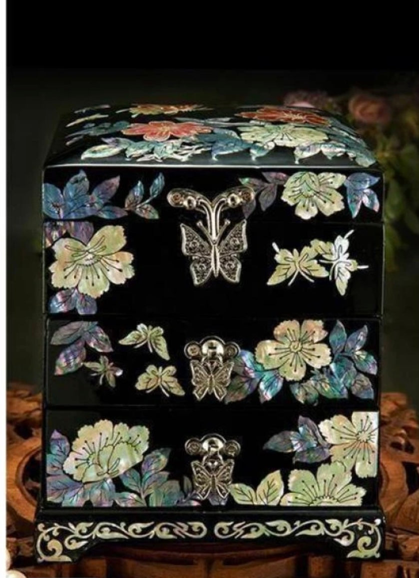 Mother of Pearl Wooden Jewelry Box- Butterfly(12*12*14 cm/4.7*4.7*5.5 inch)