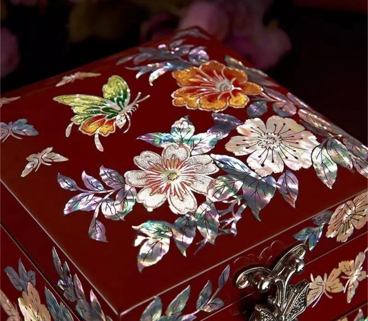 Mother of Pearl Wooden Jewelry Box- Butterfly(12*12*14 cm/4.7*4.7*5.5 inch)