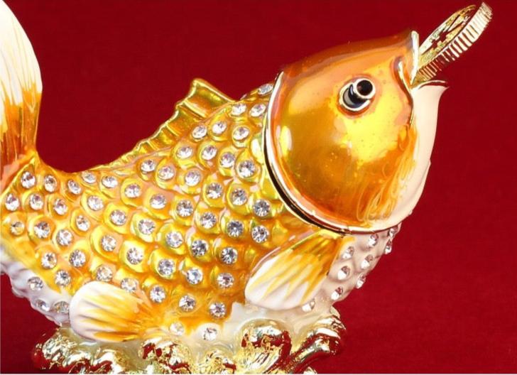 Hand Enameled Jewelry Box- Fish(12.5*8 cm/4.9*3.1 inch)