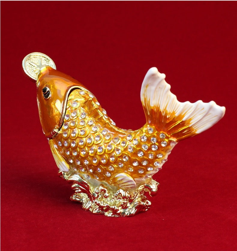 Hand Enameled Jewelry Box- Fish(12.5*8 cm/4.9*3.1 inch)