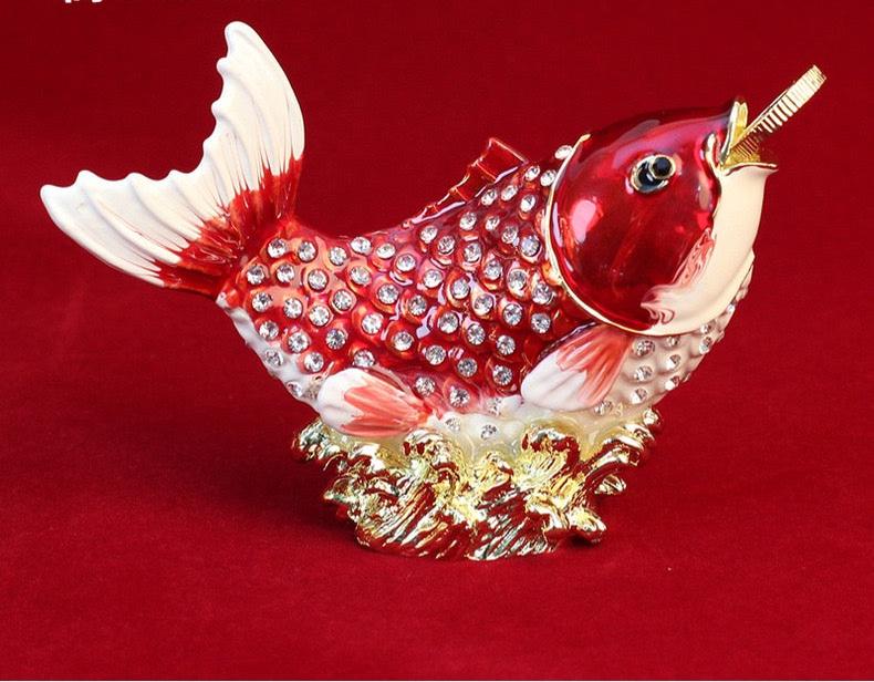 Hand Enameled Jewelry Box- Fish(12.5*8 cm/4.9*3.1 inch)