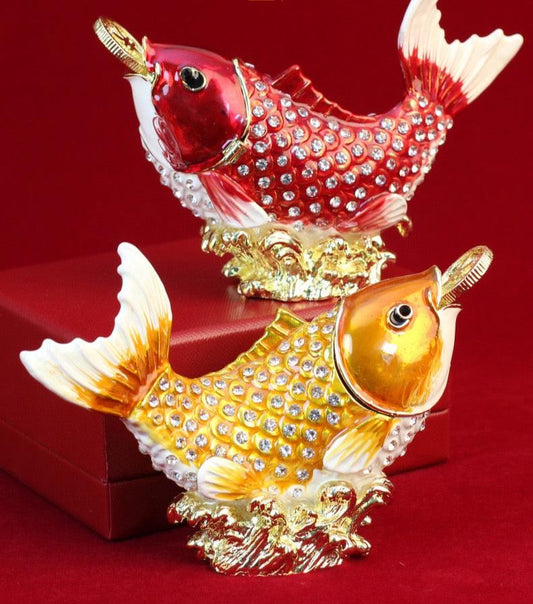 Hand Enameled Jewelry Box- Fish(12.5*8 cm/4.9*3.1 inch)