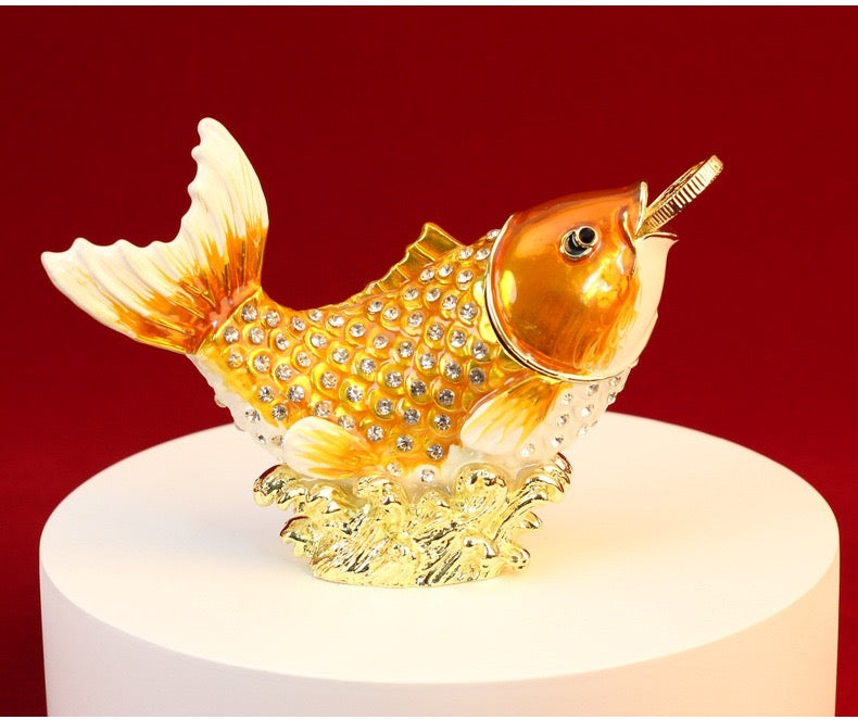 Hand Enameled Jewelry Box- Fish(12.5*8 cm/4.9*3.1 inch)