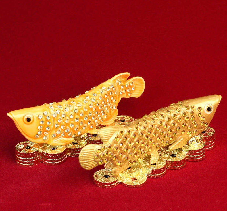 Hand Enameled Jewelry Box- Golden Fish(15*5*5 cm/5.9*2*2 inch)