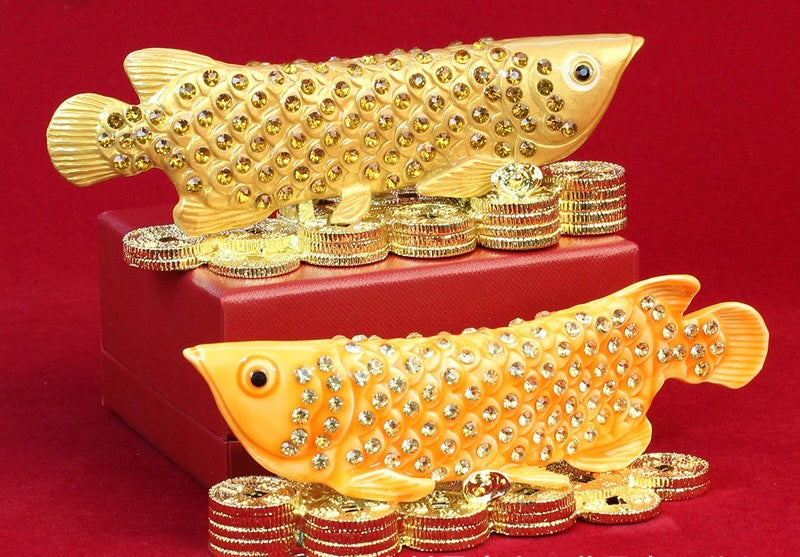 Hand Enameled Jewelry Box- Golden Fish(15*5*5 cm/5.9*2*2 inch)