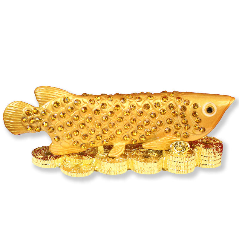 Hand Enameled Jewelry Box- Golden Fish(15*5*5 cm/5.9*2*2 inch)