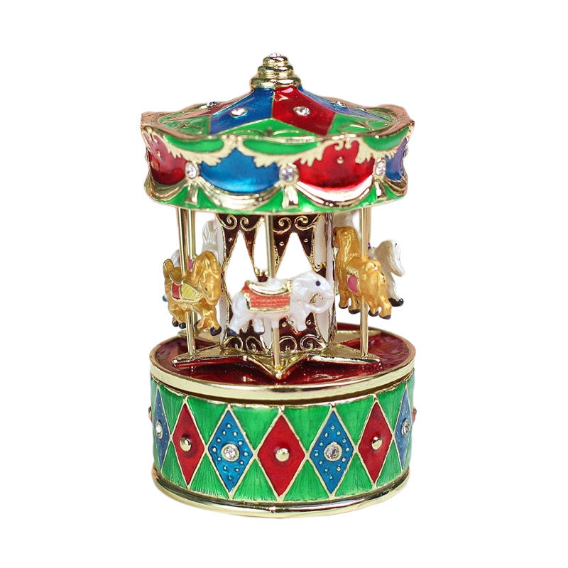 Hand Enameled Music Box- Carousel(5*8 cm/2*3.1 inch)