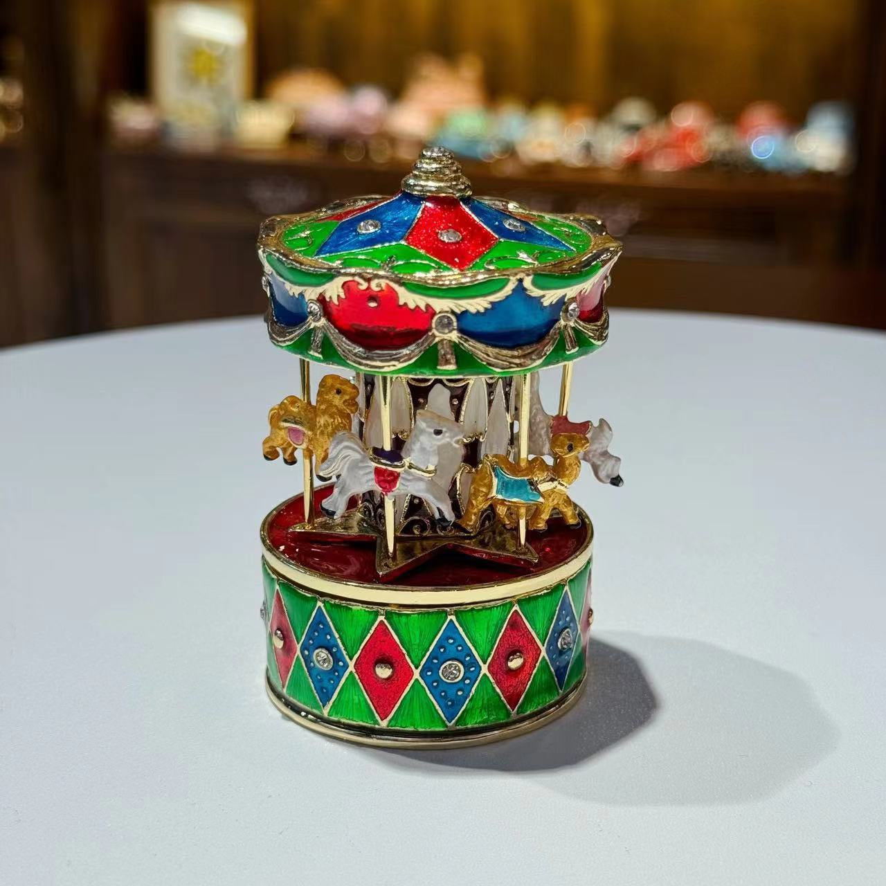 Hand Enameled Music Box- Carousel(5*8 cm/2*3.1 inch)