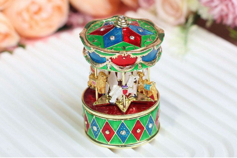 Hand Enameled Music Box- Carousel(5*8 cm/2*3.1 inch)