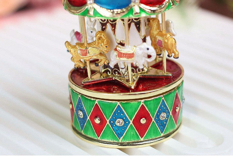 Hand Enameled Music Box- Carousel(5*8 cm/2*3.1 inch)