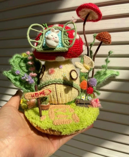 Crochet House with Open Window/Night Lamp