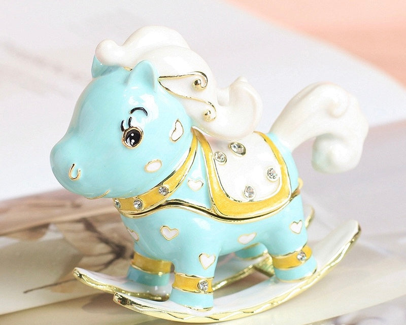 Hand Enameled Jewelry Box- Rocking Horse(9*7.5*3.5 cm/3.5*3*1.4 inch)