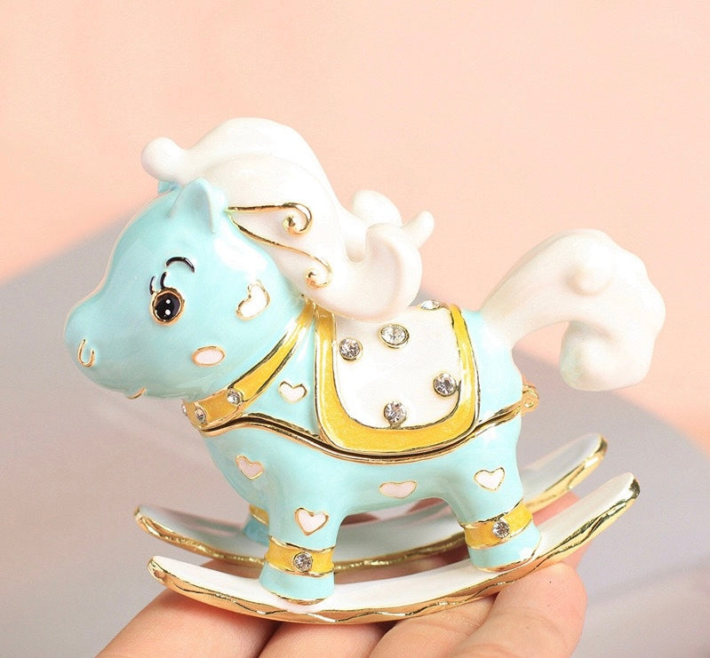 Hand Enameled Jewelry Box- Rocking Horse(9*7.5*3.5 cm/3.5*3*1.4 inch)