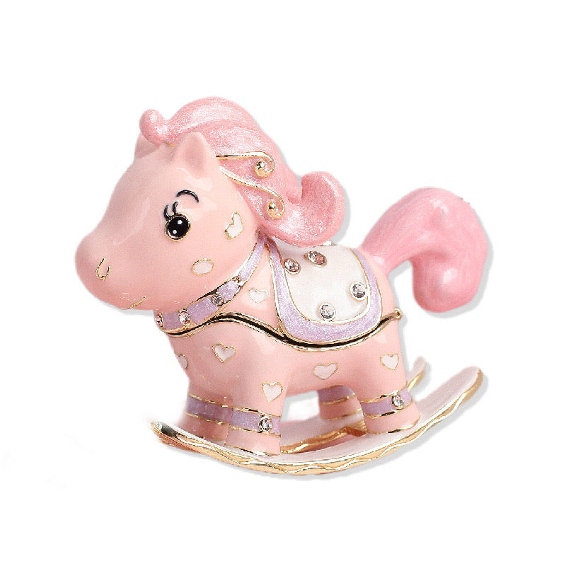 Hand Enameled Jewelry Box- Rocking Horse(9*7.5*3.5 cm/3.5*3*1.4 inch)