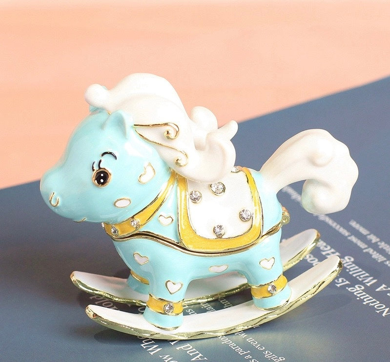 Hand Enameled Jewelry Box- Rocking Horse(9*7.5*3.5 cm/3.5*3*1.4 inch)