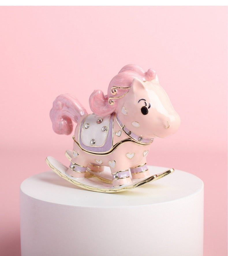 Hand Enameled Jewelry Box- Rocking Horse(9*7.5*3.5 cm/3.5*3*1.4 inch)