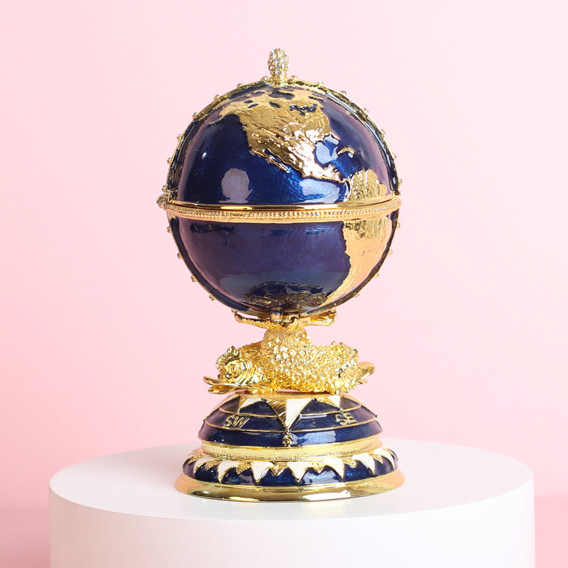 Hand Enameled Jewelry Box- Faberge Egg(8*8*15 cm/3.1*3.1*5.9 inch)