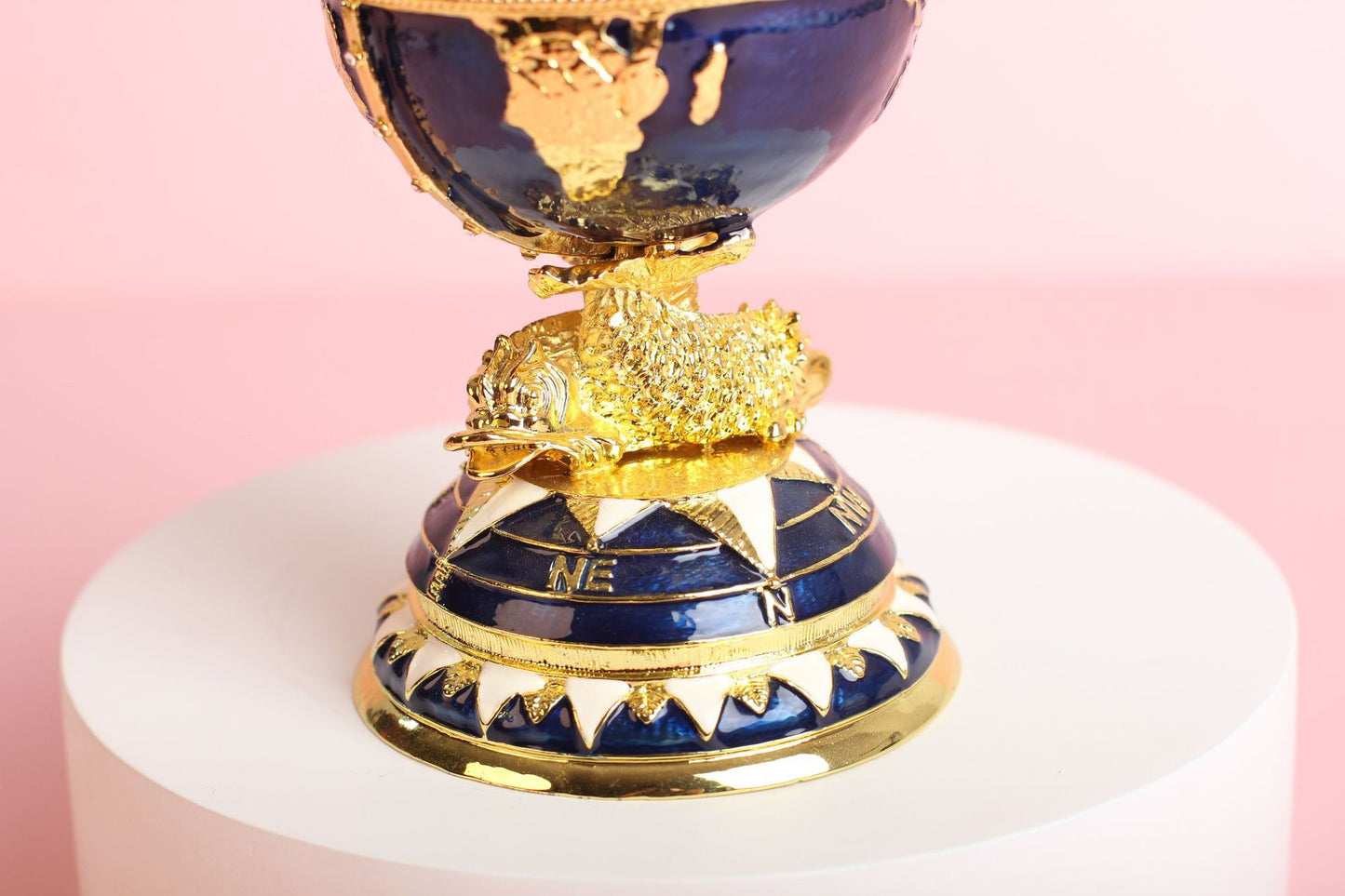 Hand Enameled Jewelry Box- Faberge Egg(8*8*15 cm/3.1*3.1*5.9 inch)