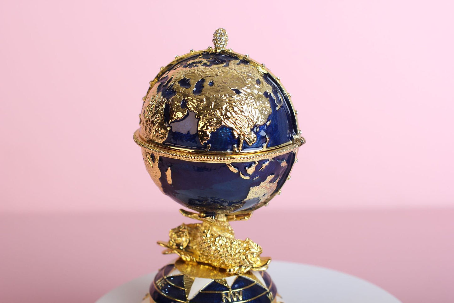 Hand Enameled Jewelry Box- Faberge Egg(8*8*15 cm/3.1*3.1*5.9 inch)