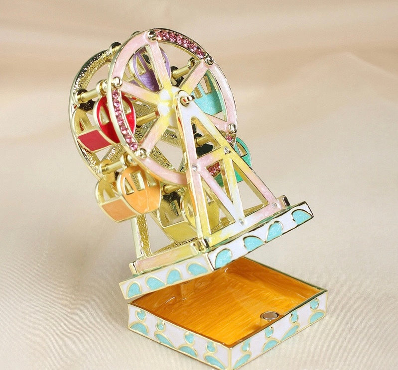 Hand Enameled Jewelry Box- Ferris Wheel(5.5*9.5 cm/2.2*3.7 inch)