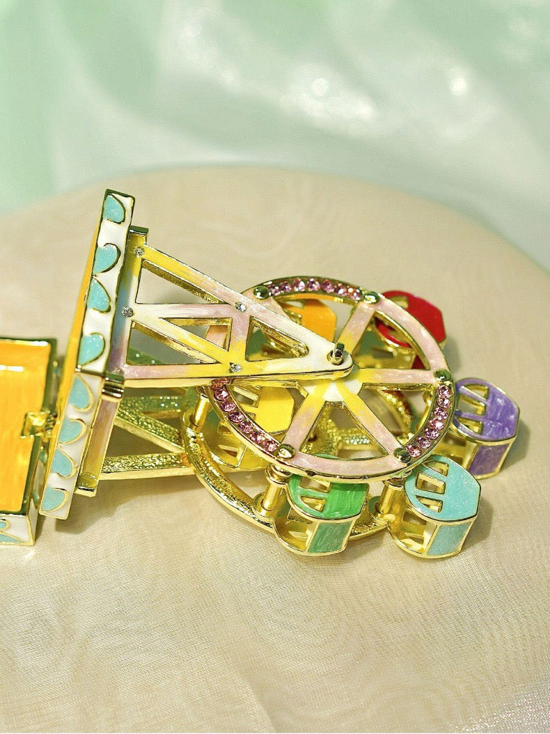 Hand Enameled Jewelry Box- Ferris Wheel(5.5*9.5 cm/2.2*3.7 inch)