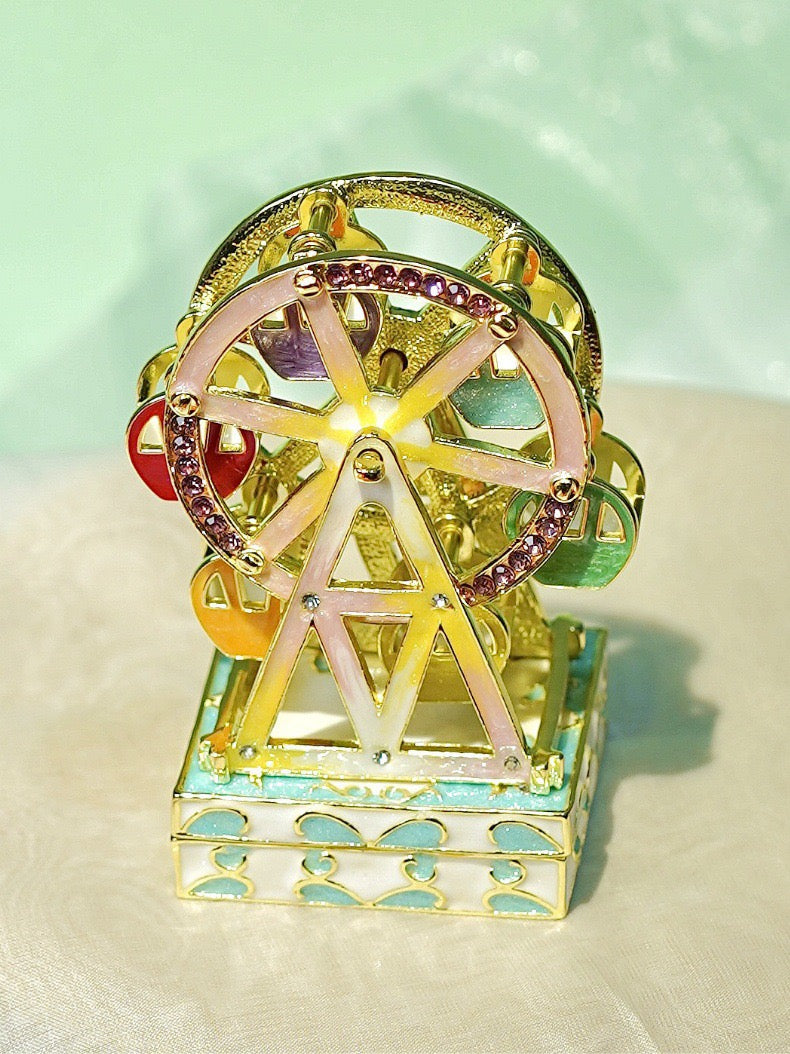 Hand Enameled Jewelry Box- Ferris Wheel(5.5*9.5 cm/2.2*3.7 inch)