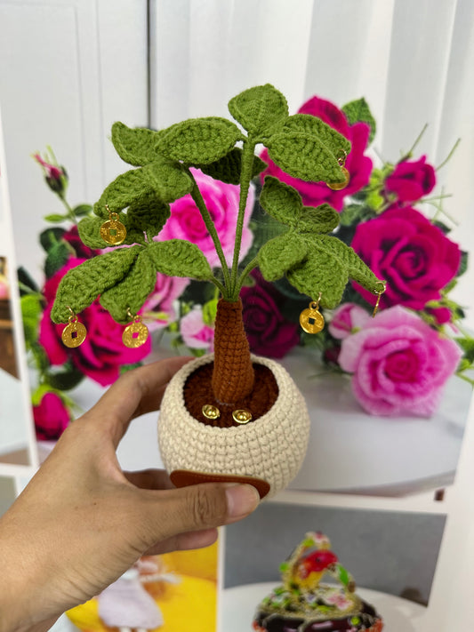 Crochet Money Tree(18 cm/7.1 inch)