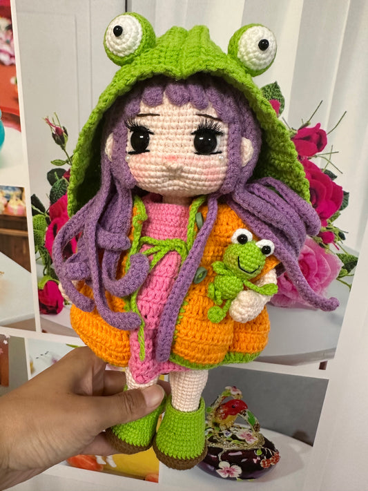 Crochet Doll/Frog Girl(28 cm/11 inch)