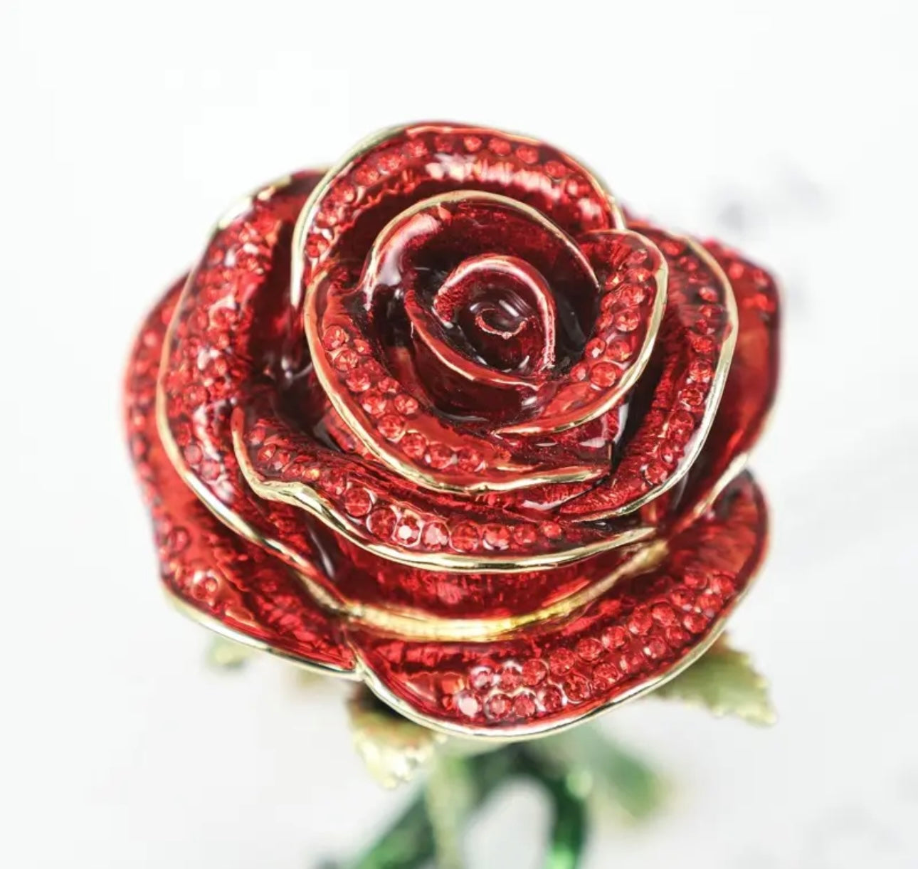 Hand Enameled Jewelry Box- Rose(13*11 cm/5.1*4.3 inch)