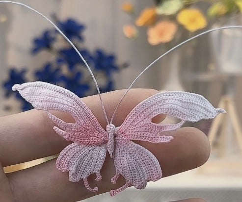 Butterfly Brooch- Micro Crochet