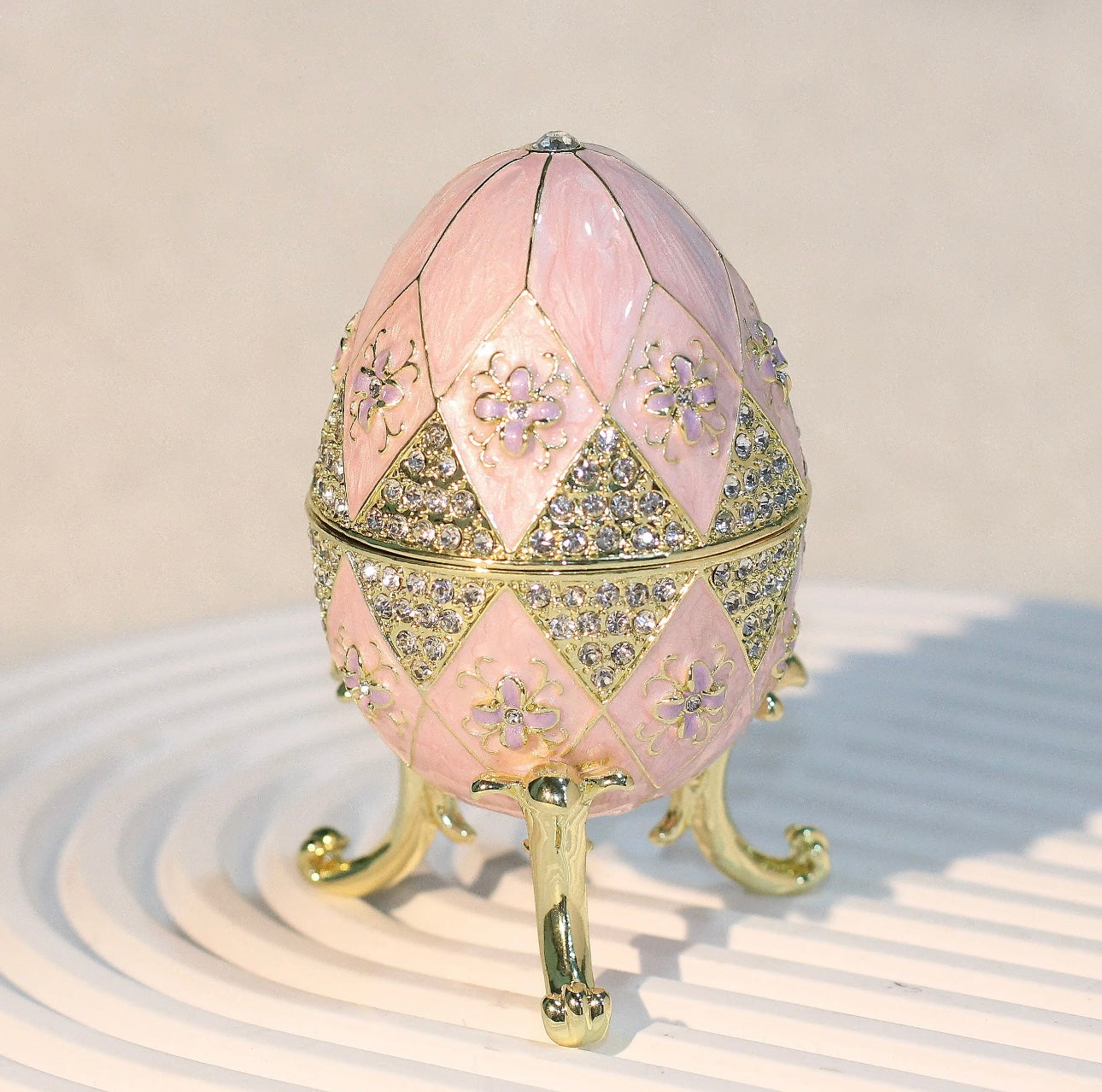 Hand Enameled Jewelry Box- Faberge Egg(6.5*9.5 cm/2.6*3.7 inch)