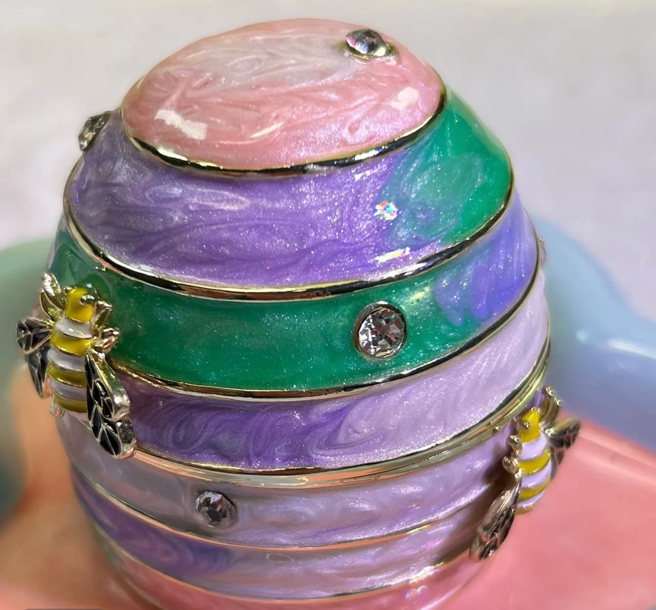 Hand Enameled Jewelry Box- Beehive(6.2*6.4 cm/2.4*2.5 inch)