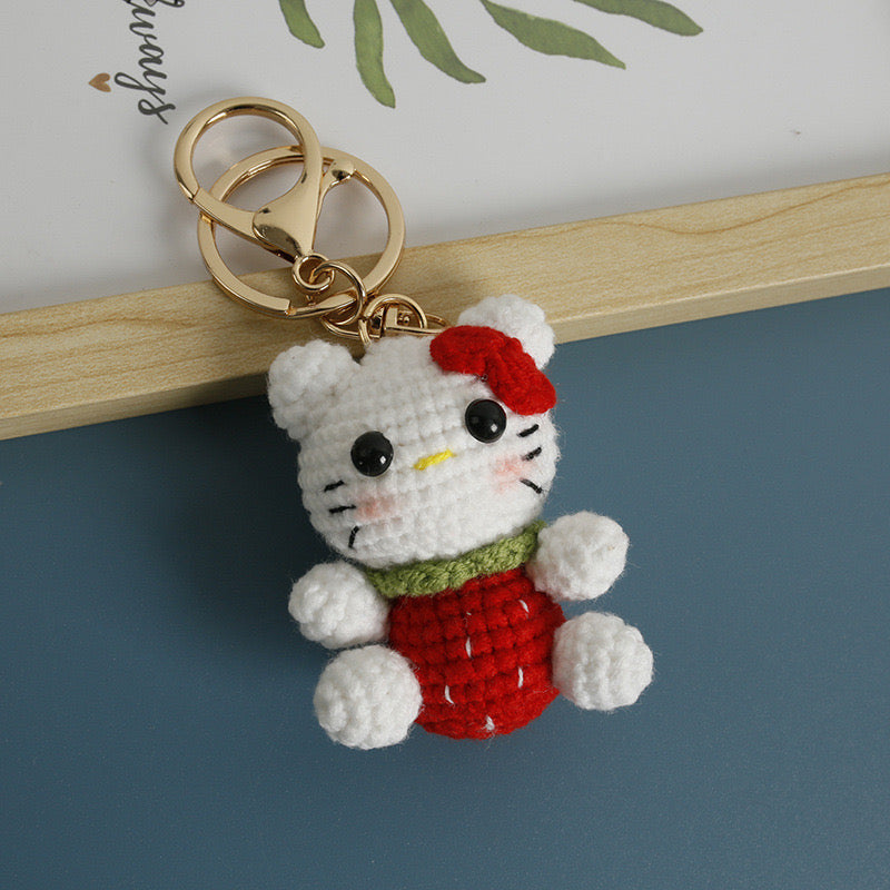 HelloKitty with Strawberry Pattern Clothes Keychain