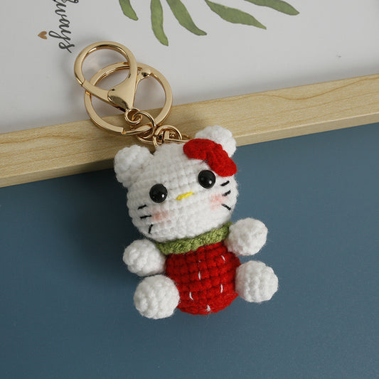 HelloKitty with Strawberry Pattern Clothes Keychain