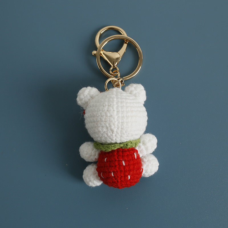 HelloKitty with Strawberry Pattern Clothes Keychain