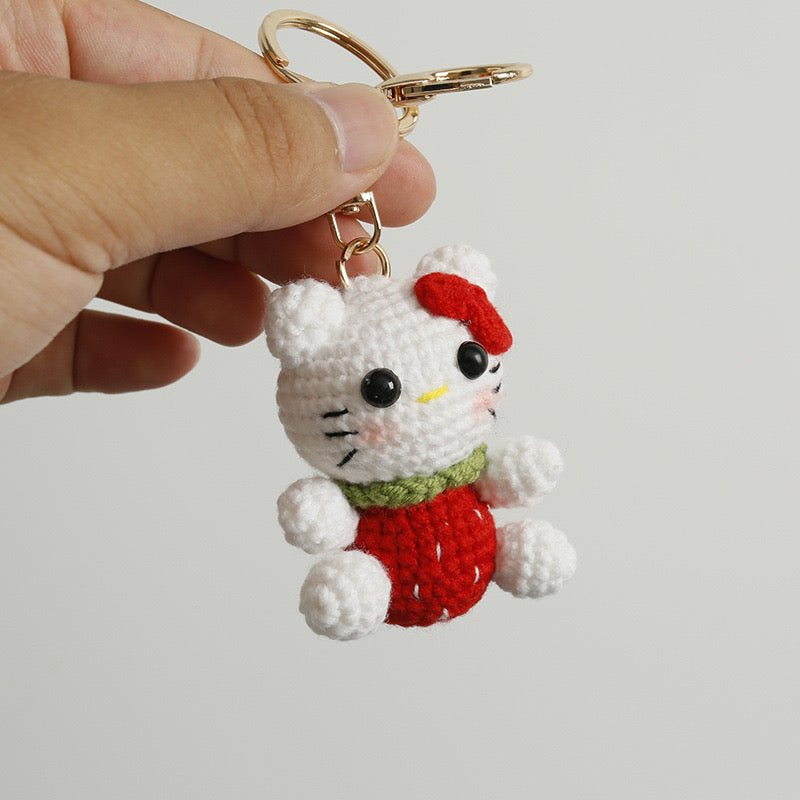 HelloKitty with Strawberry Pattern Clothes Keychain