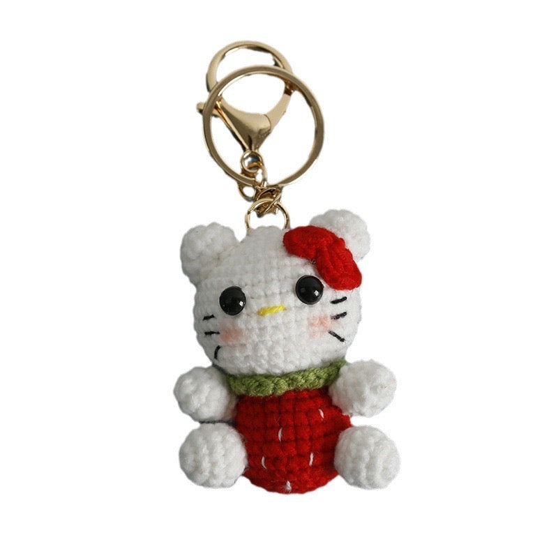 HelloKitty with Strawberry Pattern Clothes Keychain