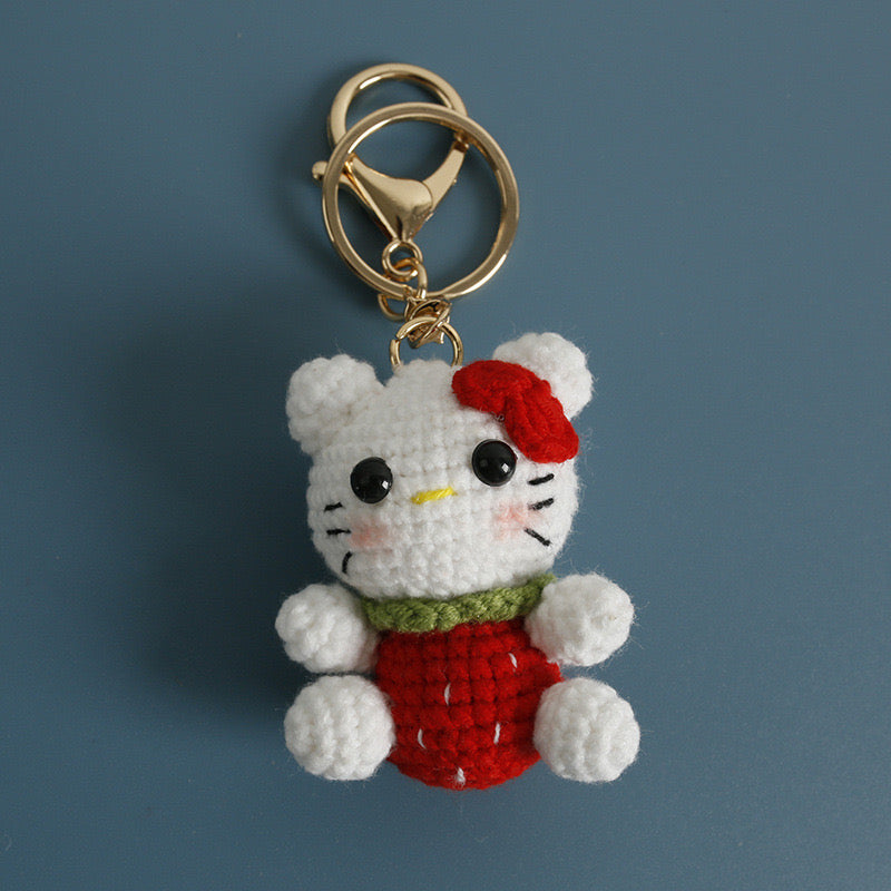 HelloKitty with Strawberry Pattern Clothes Keychain